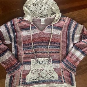 American Rag hooded lace sweater